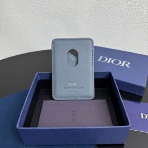 Alternative view of Printed effect on cowhide, Saddle magnetic card holder Original embossed leather for MagSafe mobile phone case.