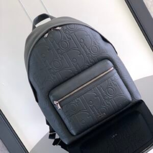Charcoal Rider 2.0 backpack embossed cowhide leather with printed effect.