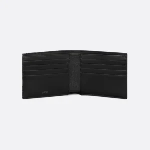 Alternative view of Saddle Bifold Wallet Black Grained Calfskin Oblique Jacquard.