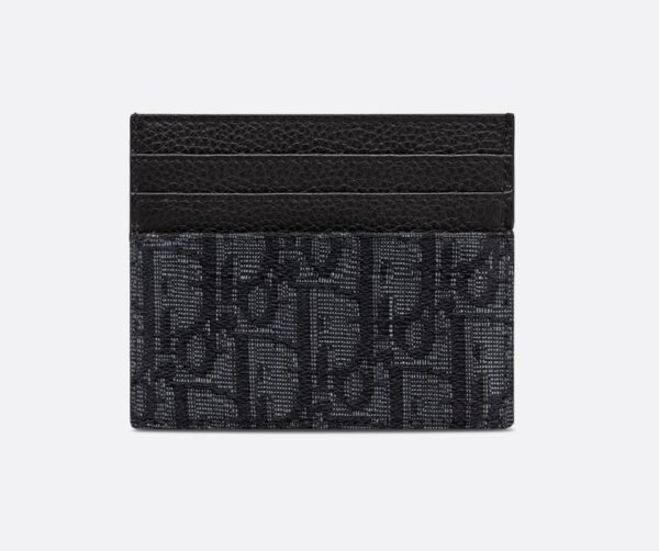 Oblique Jacquard (6 Slot) Card Holder Black grained calfskin. - Image 2
