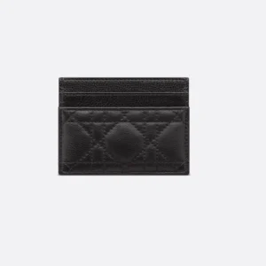 Alternative view of Caro Freesia card holder Crafted in black supple calfskin with Cannage stitching.