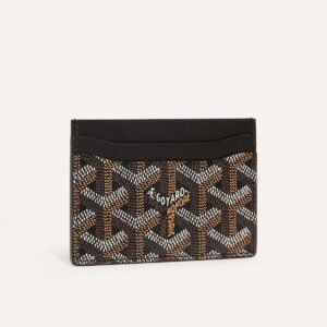 The Saint-Sulpice card wallet made of Calfskin leather and Yellow Goatskin Lining.