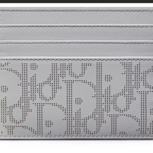 Alternative view of Oblique Jacquard (6 Slot) Card Holder Gray grained calfskin.