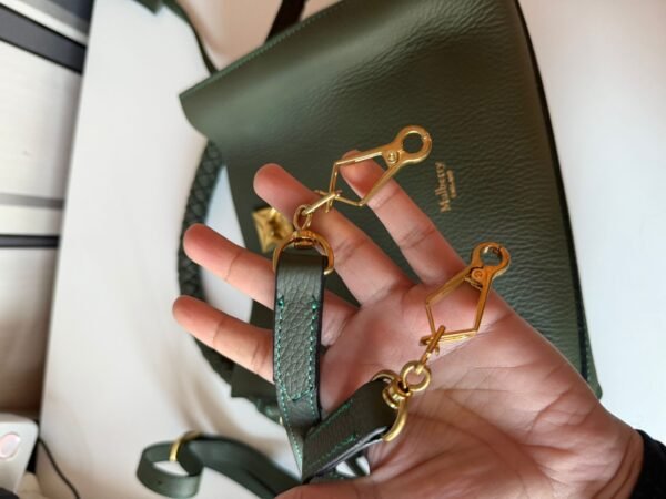 Green Heavy Grain Iris Small Satchel Made of premium quality leather for durability. - Image 7