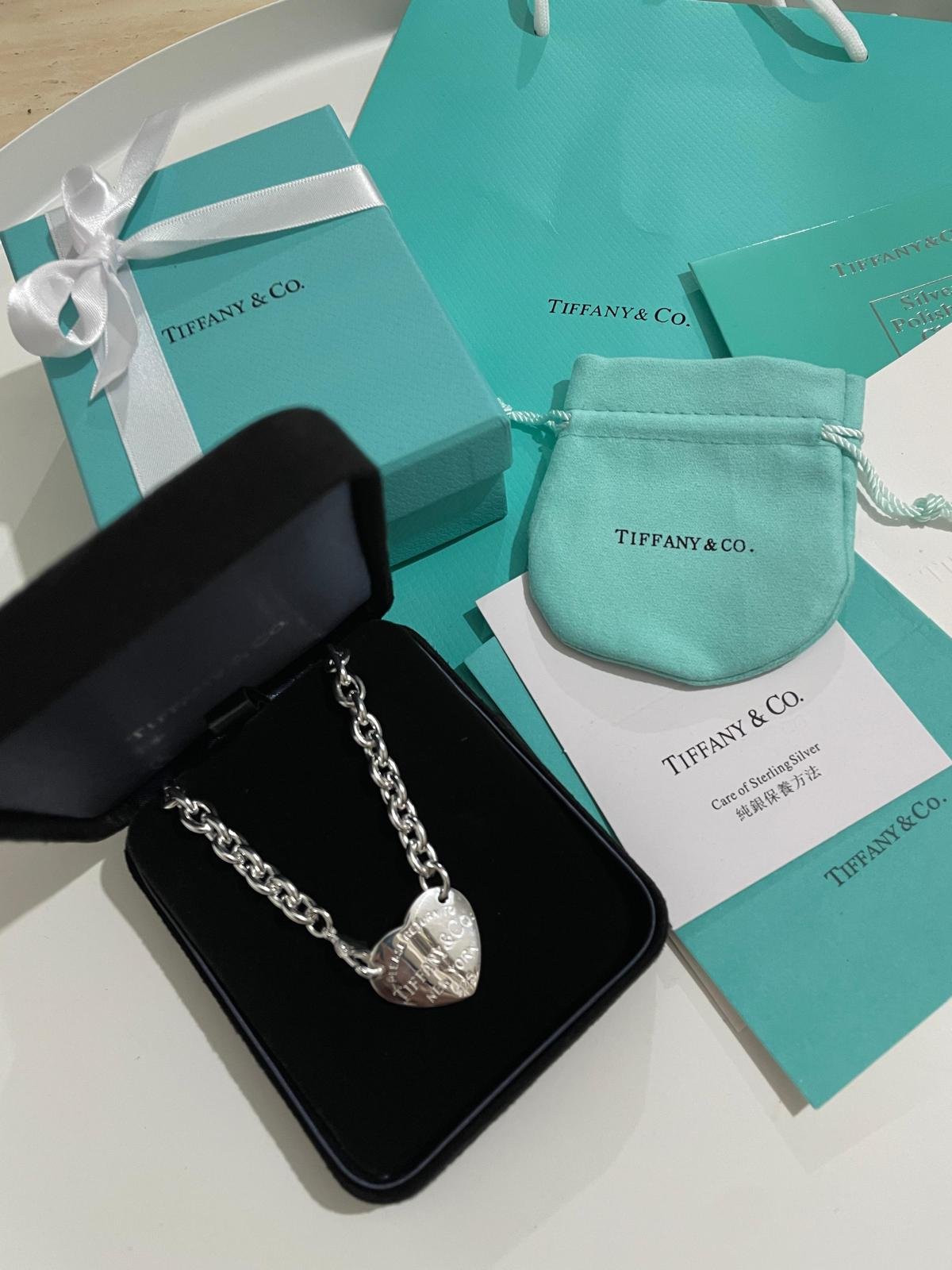 Heart Tag Chain Link Choker in 925 Silver fits neck up to 14 inches.