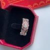 Flower shaped Engagement Ring, Rose gold and 925 silver with Lab grown Diamonds.