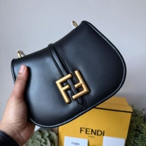 Alternative view of High quality Black smooth grain calf leather with Gold hardware cross body bag.