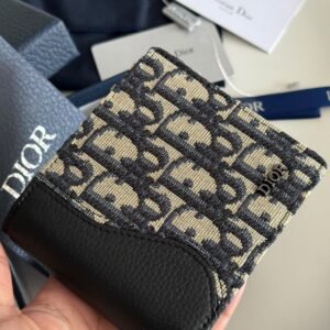 Alternative view of Saddle Bifold Wallet Black Grained Calfskin Oblique Jacquard.
