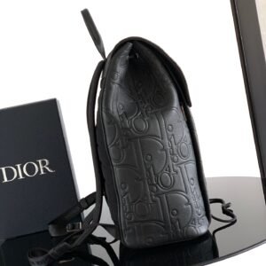 Alternative view of Black Gravity printed High quality embossed leather Daily flap backpack with magnetic buckle.