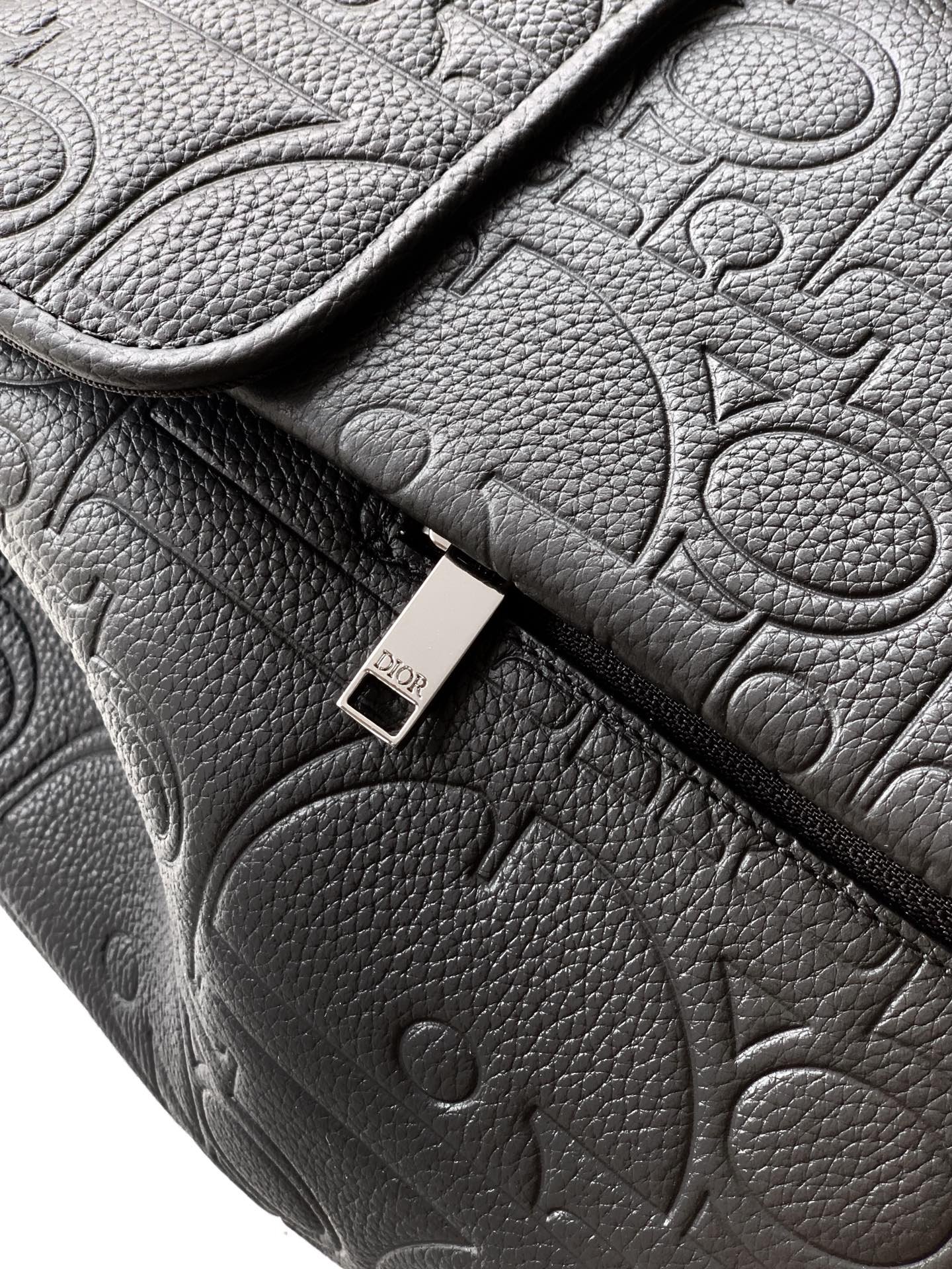 Black Gravity printed High quality embossed leather Daily flap backpack with magnetic buckle. - Image 7