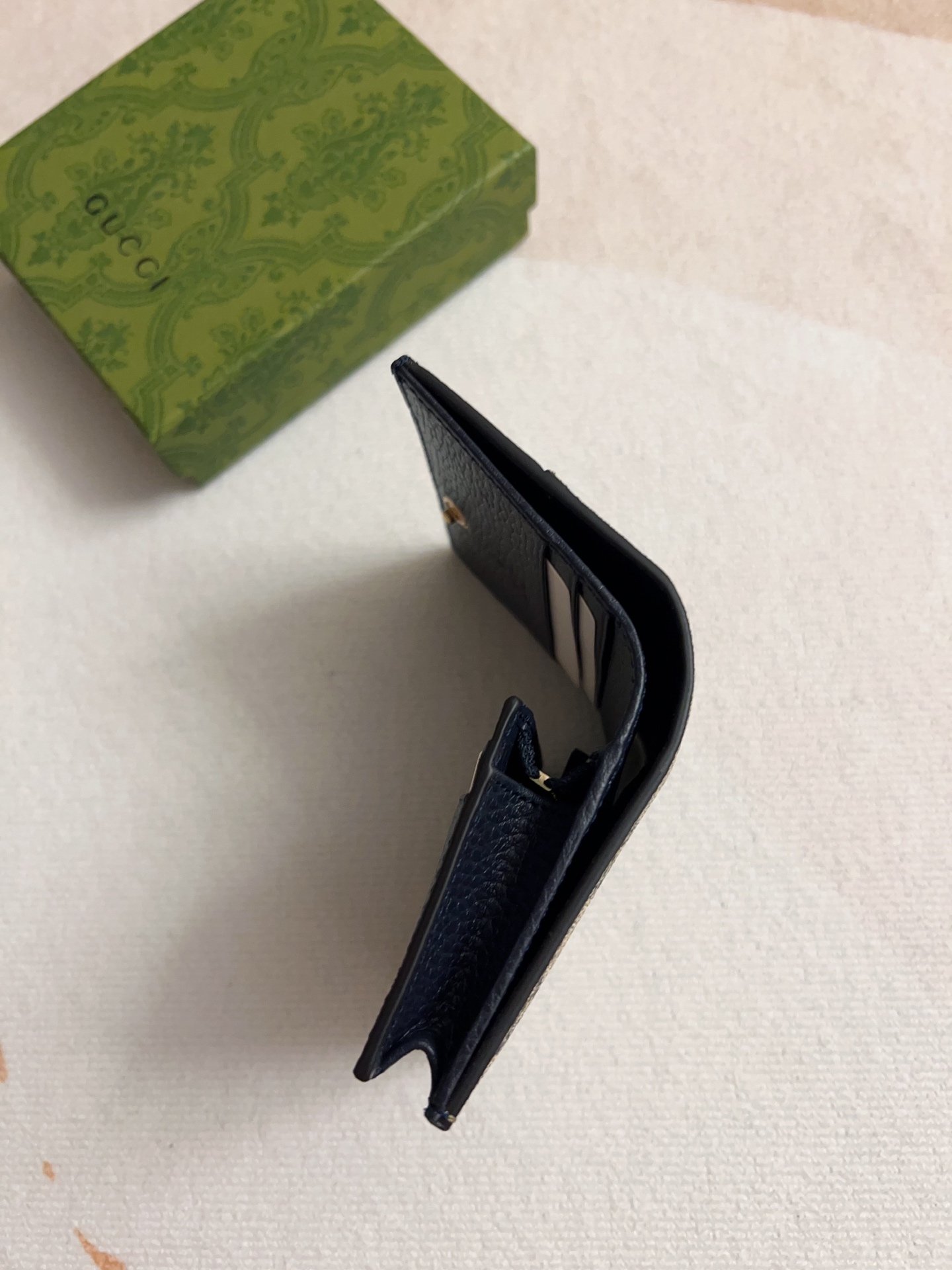 Italian calfskin High quality Golden Hardware Beige and black Wallet. - Image 4