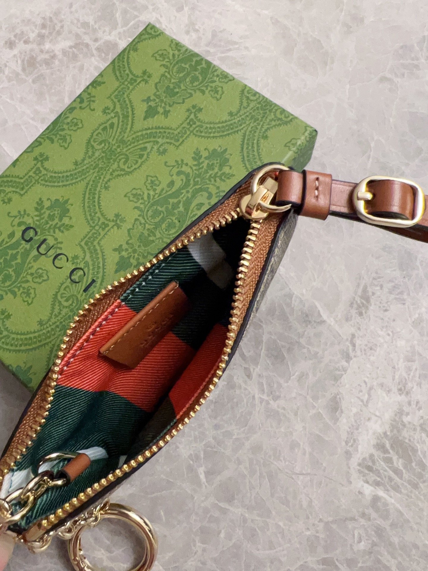 Brown-beige High-end PVC with original cowhide wallet /Key Pouch. - Image 5