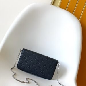 Alternative view of Black Pochette Felicie Monogram Print Embossed on High quality leather with removable inner pocket.