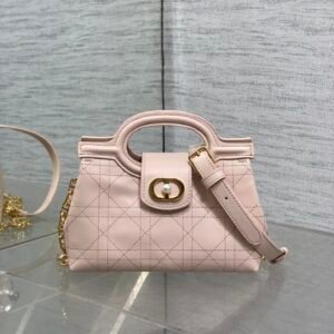 Pink plain pattern "Jolie" Top Handle mini chain bag.