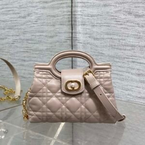 Toupe colour plain pattern "Jolie" Top Handle mini chain bag.