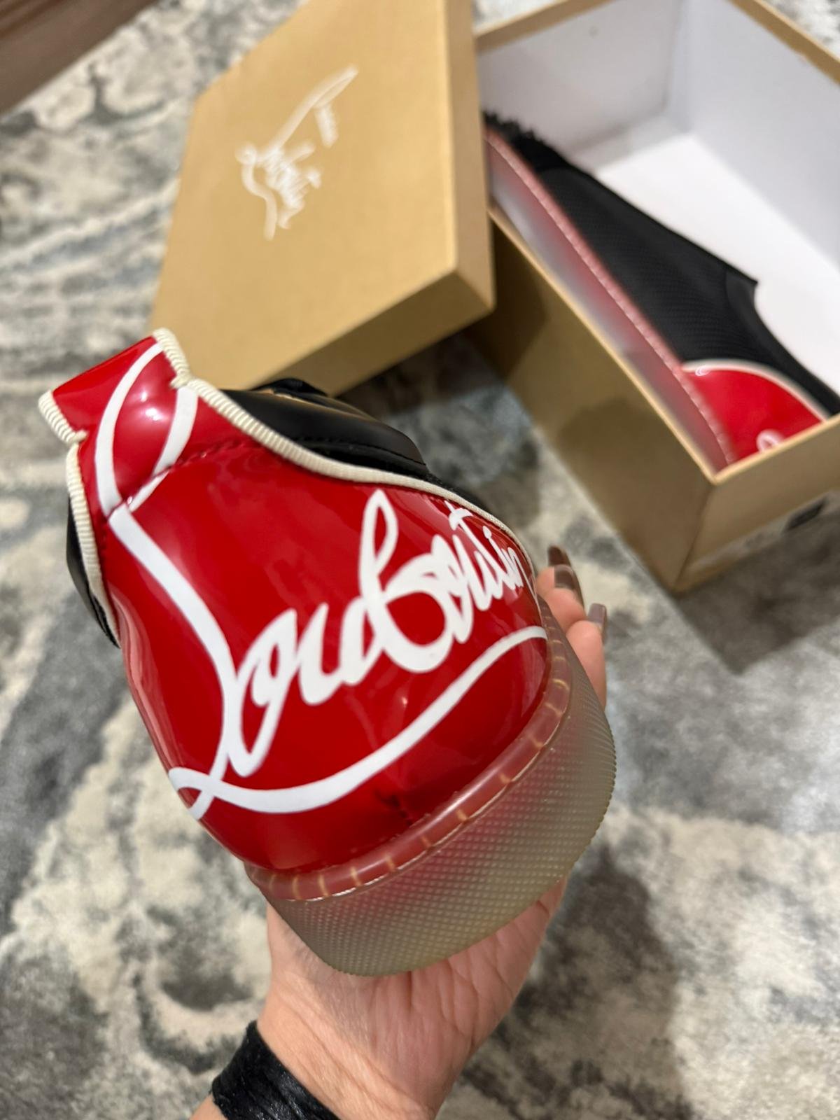 Loui$ Junior Spiked black sneakers with red accents SIZE 12. - Image 3