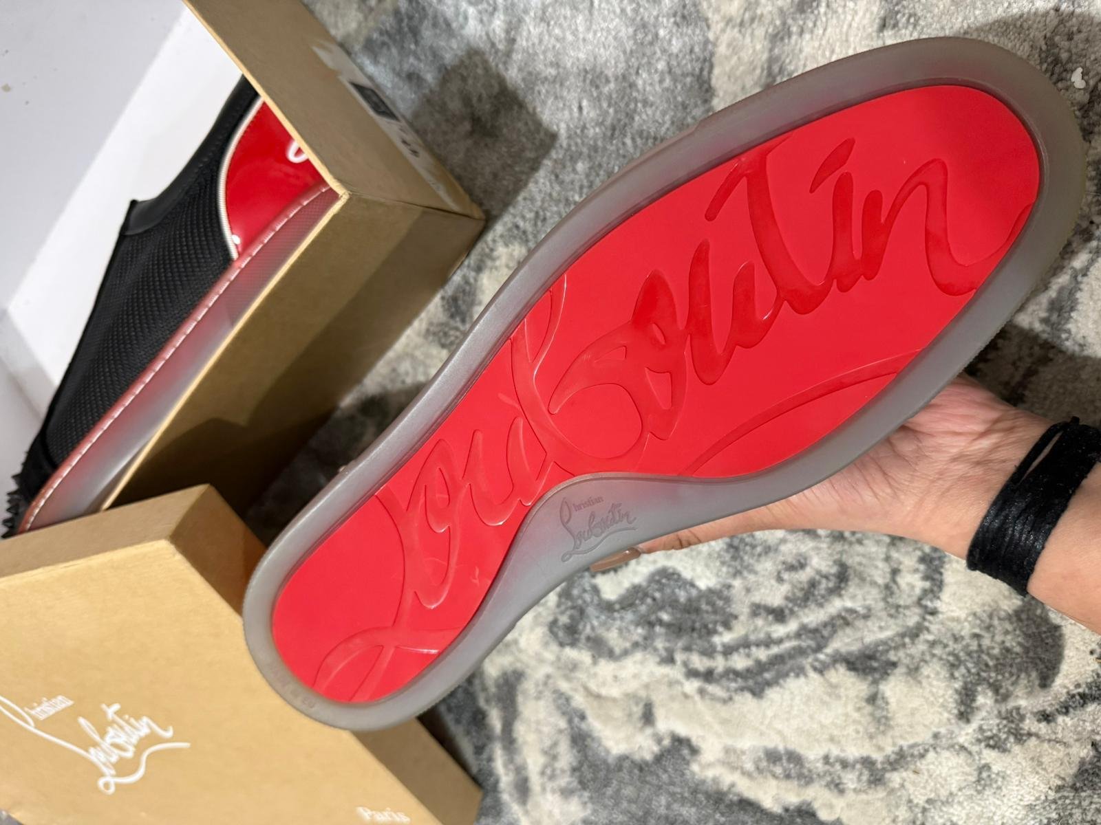 Loui$ Junior Spiked black sneakers with red accents SIZE 12. - Image 15