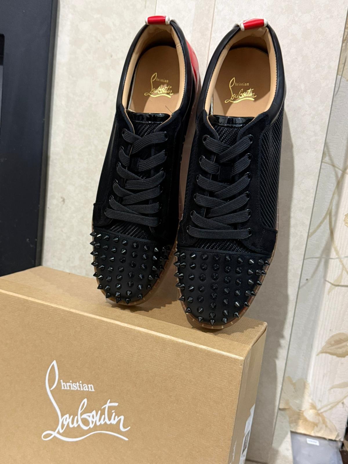 Loui$ Junior Spiked black sneakers with red accents SIZE 12. - Image 10