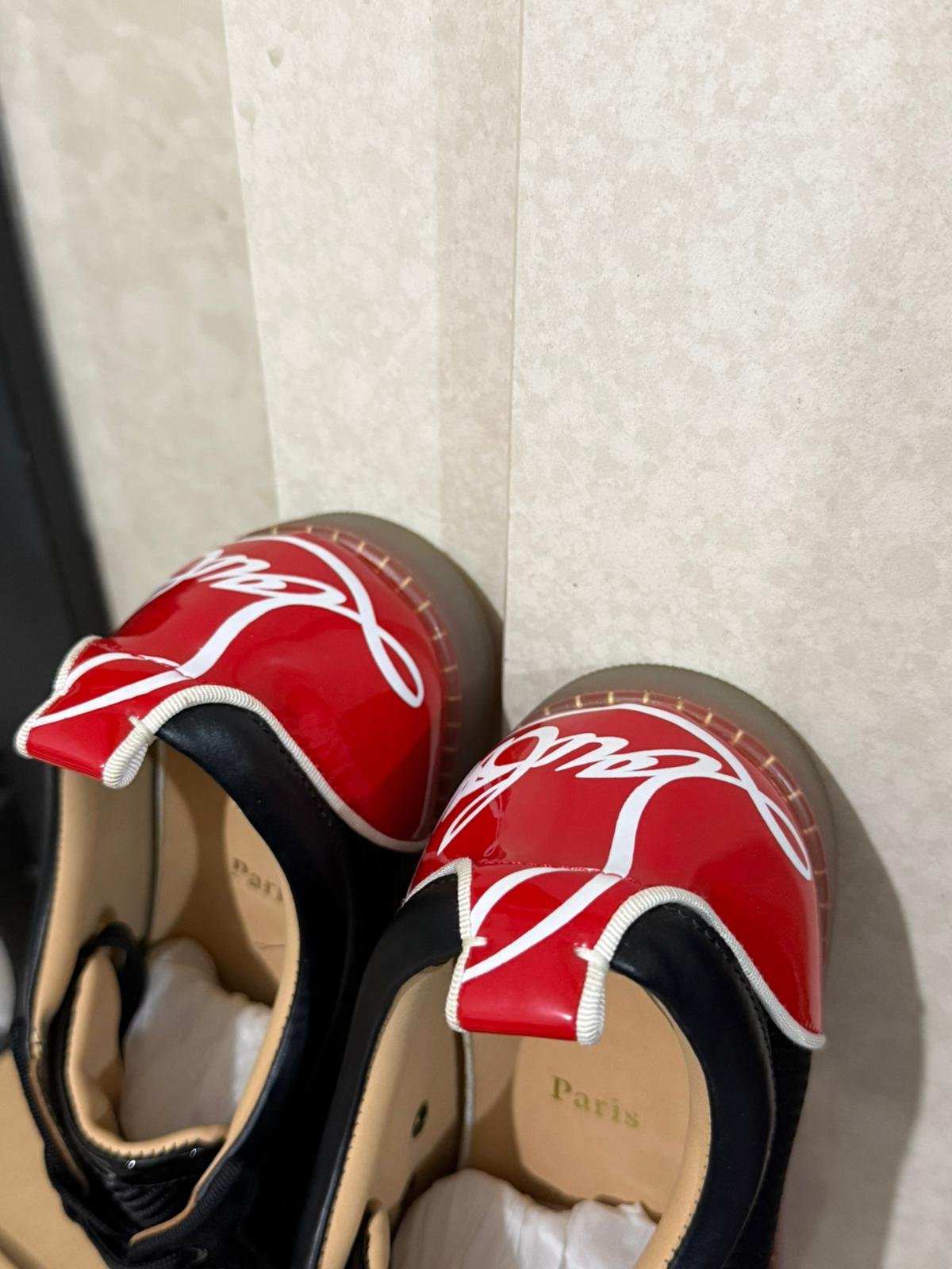 Loui$ Junior Spiked black sneakers with red accents SIZE 12. - Image 9