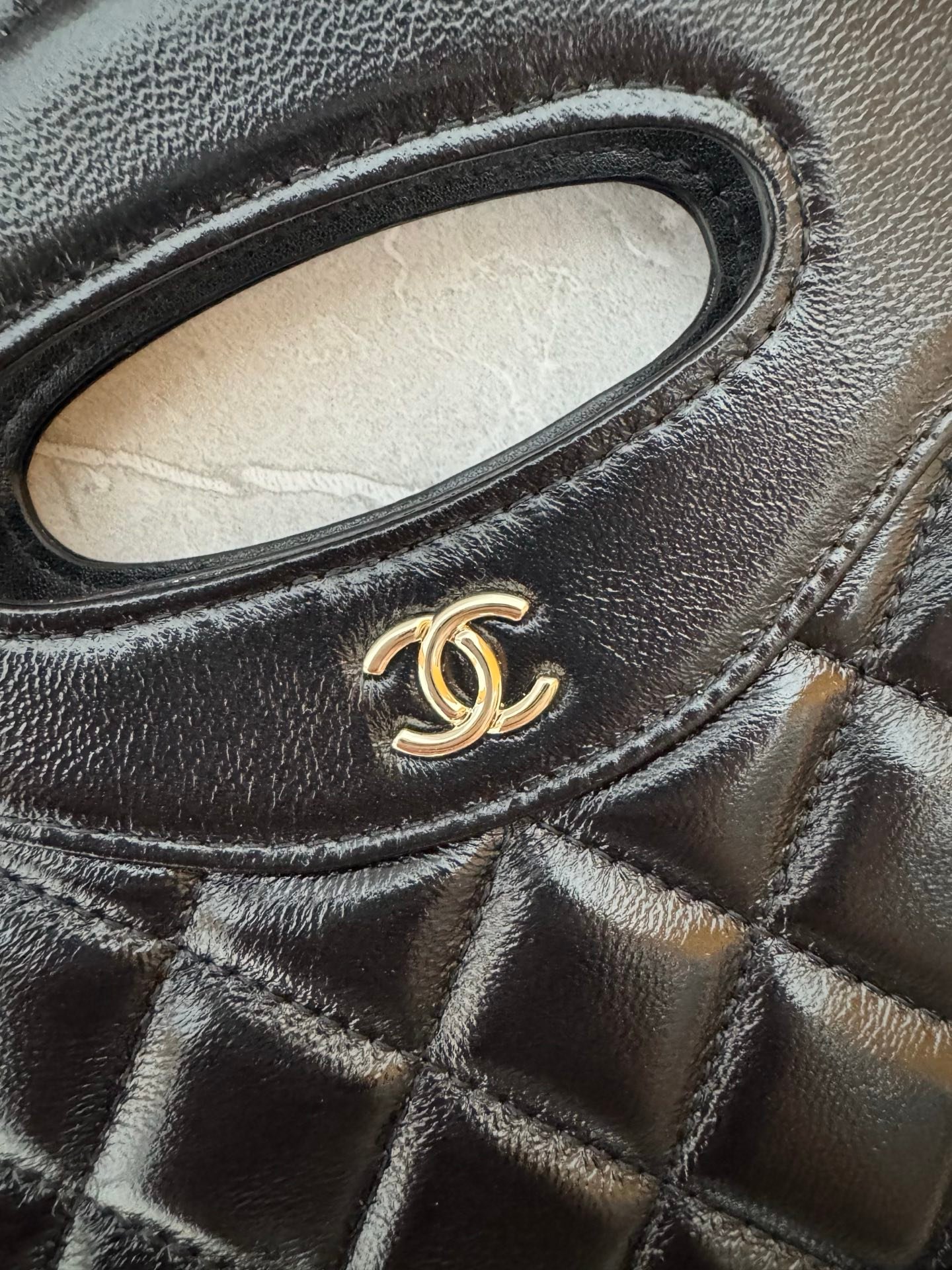 31 Nano Shopping Bag crafted from quilted shiny calfskin leather. - Image 6