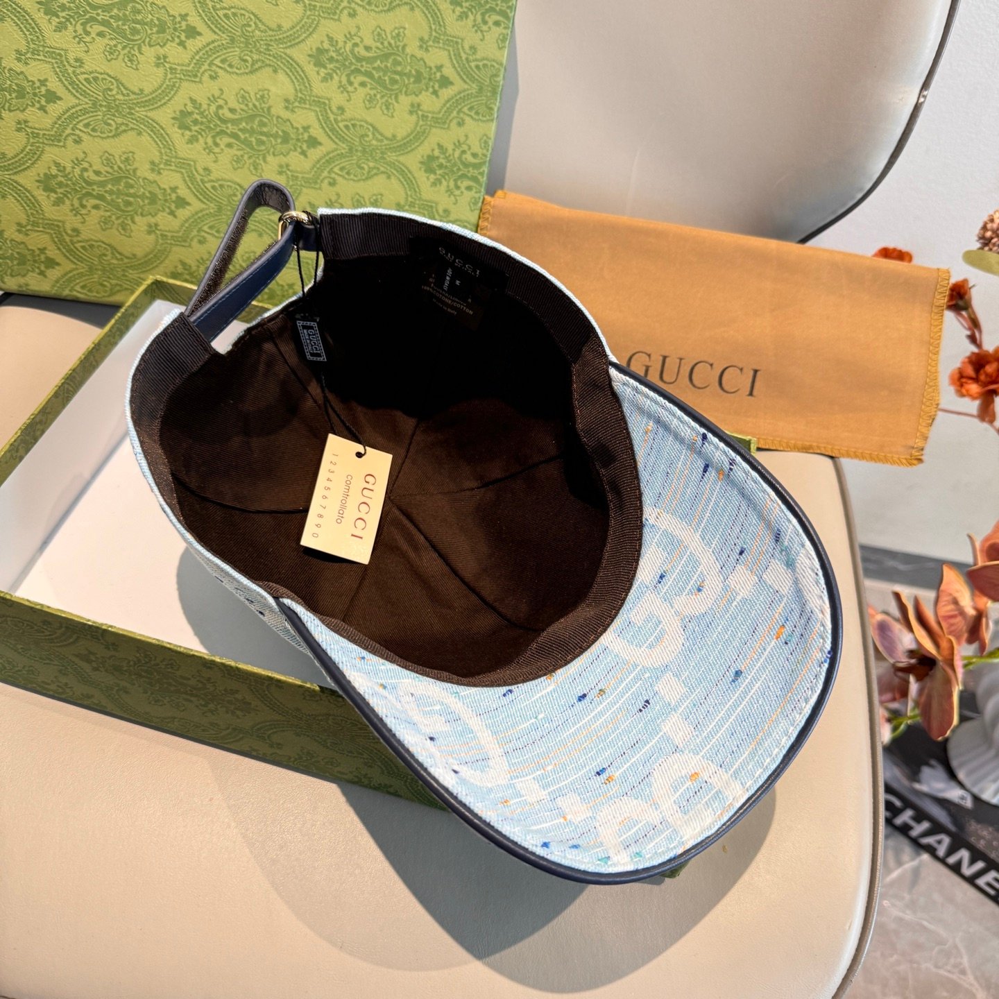 Baseball Cap head circumfrence is 56 with adjustable patch with cowhide and fabric canvas. - Image 3