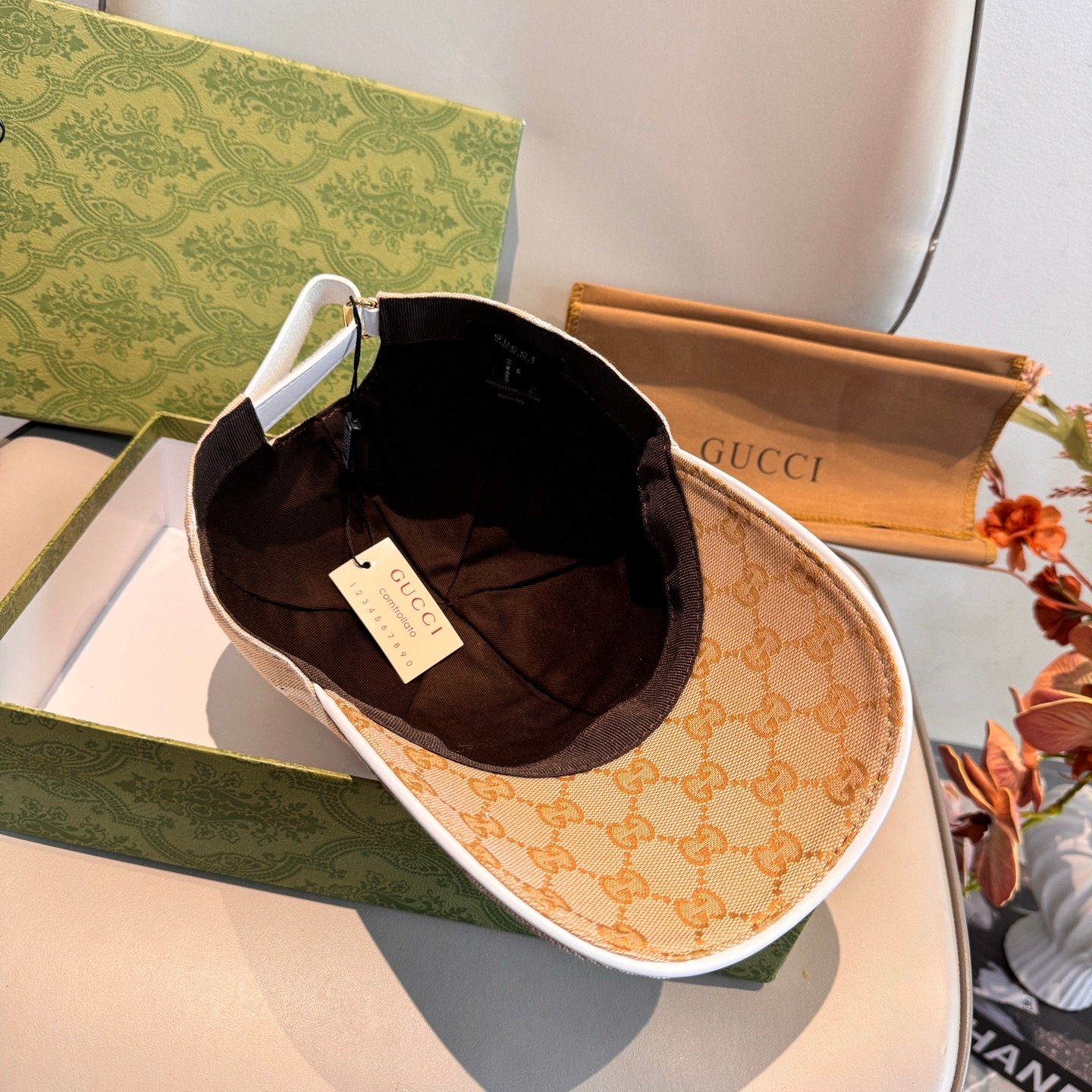 Baseball Cap head circumfrence is 56 with adjustable patch with cowhide and fabric canvas. - Image 4