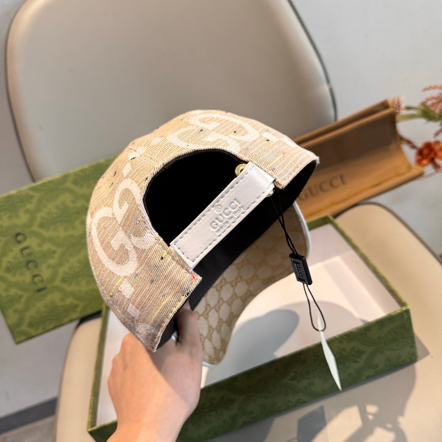 Baseball Cap head circumfrence is 56 with adjustable patch with cowhide and fabric canvas. - Image 7