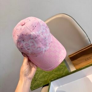 Pink Baseball Cap head circumfrence is 56 with adjustable patch with cowhide and fabric canvas.