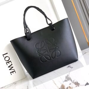 Green \Red\ Black Anagram Tote bag in calfskin leather.