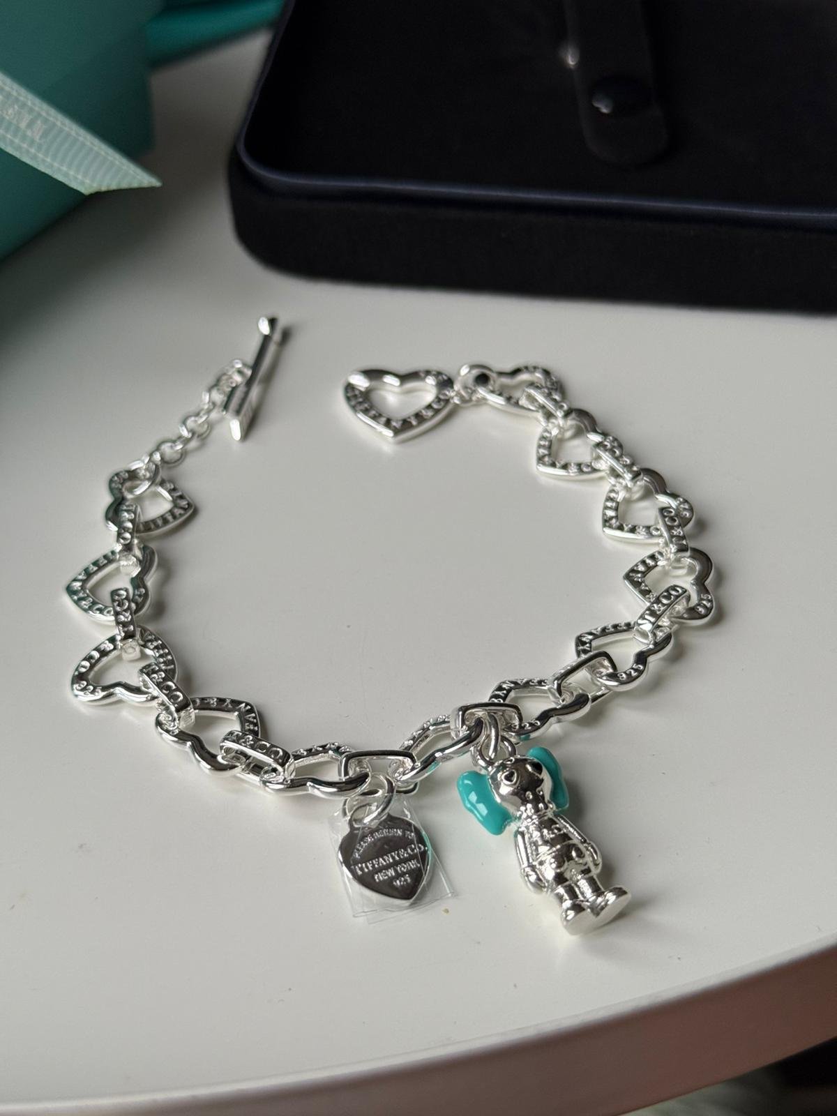 Adjustable heart shaped chain and silver doll charm bracelet in 925 silver can be worn by both men and women. - Image 7