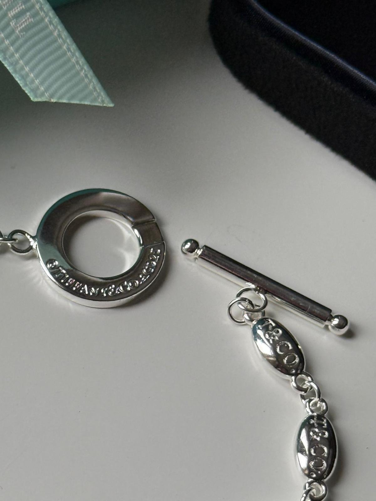 Link chain bracelet in 925 silver with Tiffany blue Heart, can be worn by both men and women. - Image 4