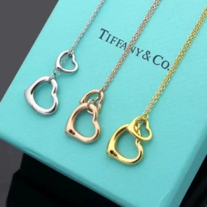 High quality double hollow heart necklace.