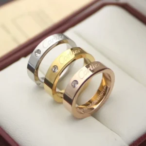 Love ring with gems inlaid in Silver /Gold /Rose Gold.