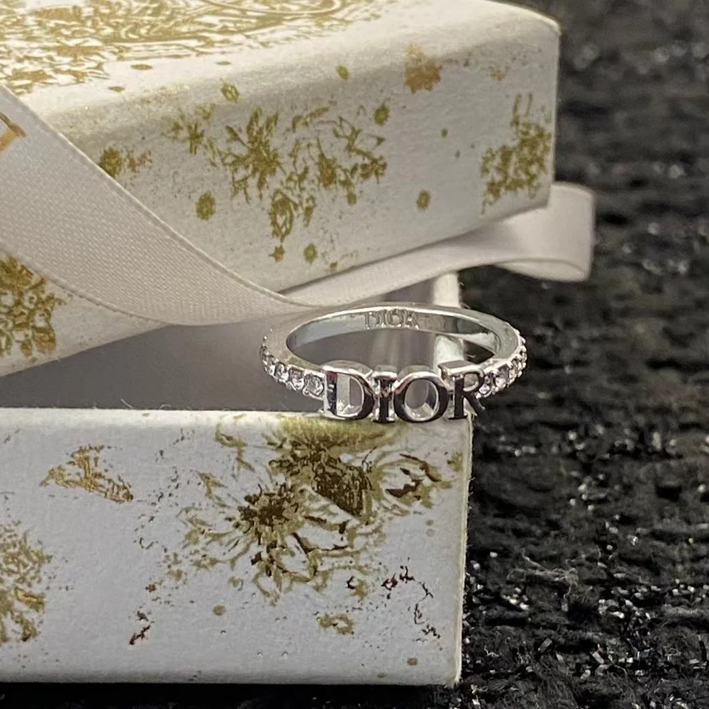 Silver /Gold ring with diamonds and brand name engraved. - Image 6