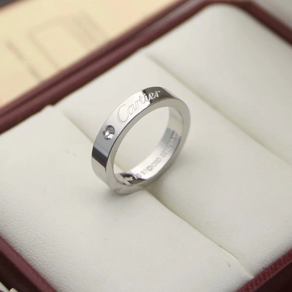 Love ring with gems inlaid in Silver /Gold /Rose Gold. - Image 5