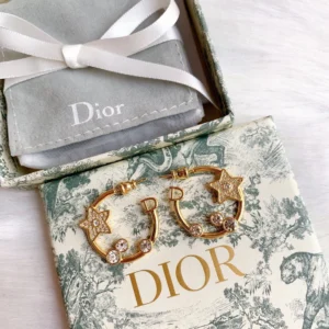 Golden Hoop earrings with diamonds and crystals.