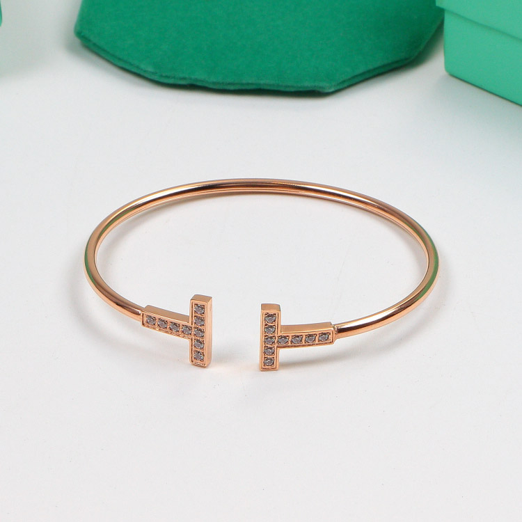T series bracelet with diamonds inlaid in Silver / Gold /Rose gold. - Image 2