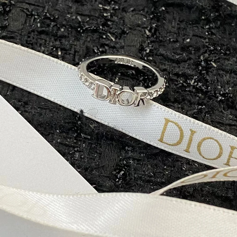 Silver /Gold ring with diamonds and brand name engraved. - Image 5