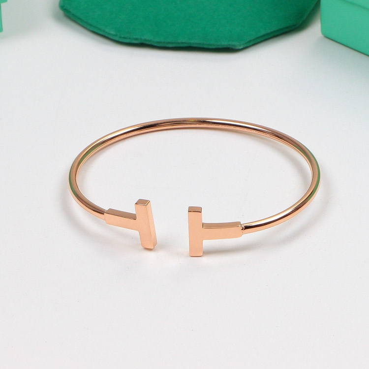 T series bracelet in smooth surface in silver / Gold /rose gold. - Image 4