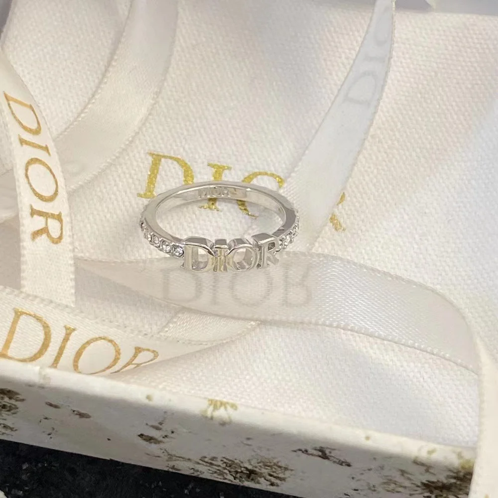 Silver /Gold ring with diamonds and brand name engraved. - Image 4