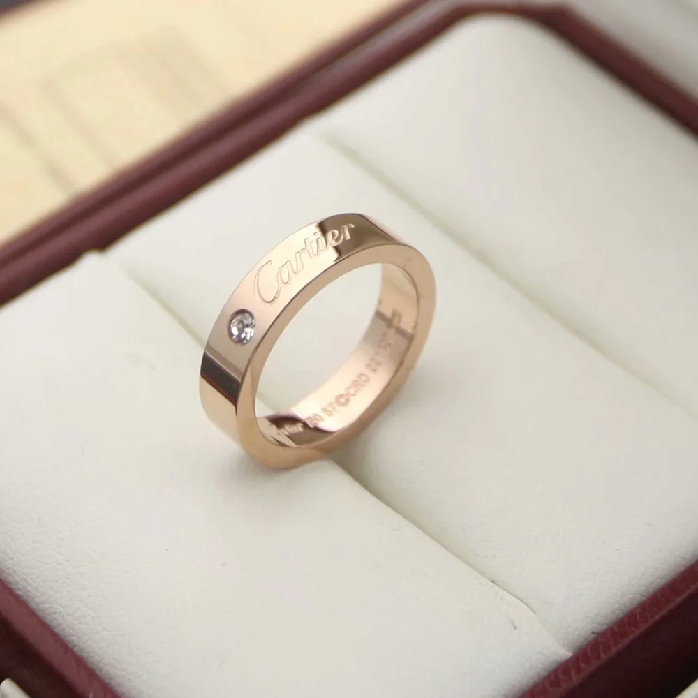 Love ring with gems inlaid in Silver /Gold /Rose Gold. - Image 4