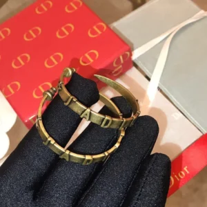 Alternative view of Circular Hoop earrings with antique touch.