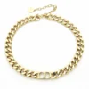Linked chain gold necklace with CD cutout.