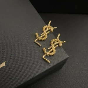 Alternative view of 18K gold plated Y$L cutout vintage look.